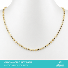 Load image into Gallery viewer, Cadena Bola Dorada (70cm-2mm) Acero Inoxidable
