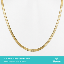 Cargar imagen en el visor de la galería, Cadena Planchada Dorada (50cm-5mm) Acero Inoxidable
