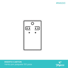 Cargar imagen en el visor de la galería, Inserto de Cartón para joyería  2''x3'' (5x7cm) Empaque
