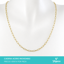 Cargar imagen en el visor de la galería, Cadena Forzada Alargada Dorada (45cm-3mm) Acero Inoxidable
