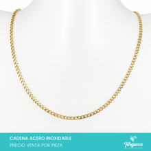 Cargar imagen en el visor de la galería, Cadena Cubana Dorada (45cm-2.5mm) Acero Inoxidable
