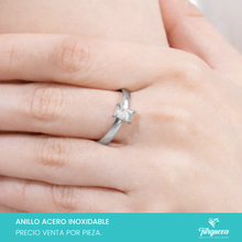 Load image into Gallery viewer, Anillo Zirconia Rectangular Ajustable Dorado Acero Inoxidable
