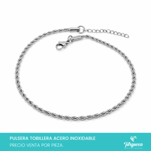 Load image into Gallery viewer, Pulsera Tobillera Torsal Plateado Acero Inoxidable
