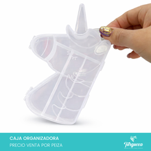 Load image into Gallery viewer, Caja Organizadora de Plástico Unicornio Perfil
