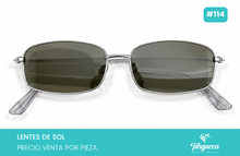Cargar imagen en el visor de la galería, Lentes de Sol Rectangular Plateado Negro Espejo #114
