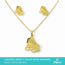 Cargar imagen en el visor de la galería, Conjunto Patines Dorado Acero Inoxidable
