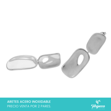 Cargar imagen en el visor de la galería, Arete Plateado (4cm) Acero Inoxidable
