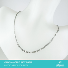Load image into Gallery viewer, Cadena Carte Mini Plateada (45cm-2mm) Acero Inoxidable
