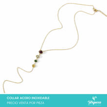 Cargar imagen en el visor de la galería, Collar Corbatin Zirconias Dorado Acero Inoxidable
