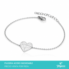 Cargar imagen en el visor de la galería, Pulsera Corazon Acero Inoxidable
