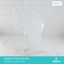Cargar imagen en el visor de la galería, Exhibidor Cuello B CH Collar y Aretes Transparente Glass
