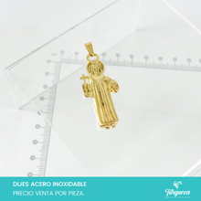 Load image into Gallery viewer, Dije San Benito GDE Dorado (4cm) Acero Inoxidable
