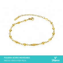 Cargar imagen en el visor de la galería, Pulsera Balin Espiga Dorada Acero Inoxidable
