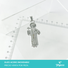 Load image into Gallery viewer, Dije San Benito GDE Plateado (4cm) Acero Inoxidable
