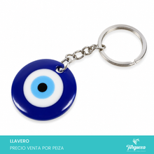 Cargar imagen en el visor de la galería, Llavero Ojo Azul Plateado
