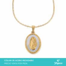 Cargar imagen en el visor de la galería, Collar Virgen Bitono Acero Inoxidable
