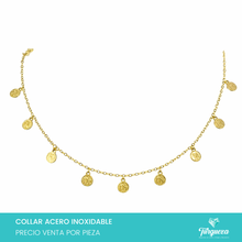 Cargar imagen en el visor de la galería, Collar Monedas Dorado Acero Inoxidable
