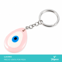 Cargar imagen en el visor de la galería, Llavero Ojo Rosa Plateado
