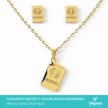 Cargar imagen en el visor de la galería, Conjunto Pasa Porte Dorado Acero Inoxidable

