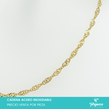 Cargar imagen en el visor de la galería, Cadena Torcida Mini Dorada (45cm-3mm) Acero Inoxidable
