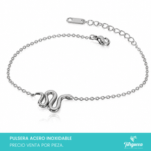 Cargar imagen en el visor de la galería, Pulsera Serpiente Plateado Acero Inoxidable
