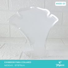 Cargar imagen en el visor de la galería, Exhibidor Cuello A GDE Collar y Aretes Transparente Glass
