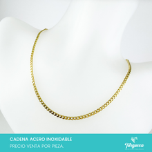 Cargar imagen en el visor de la galería, Cadena Cubana Dorada (45cm-2.5mm) Acero Inoxidable
