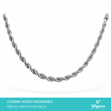 Cargar imagen en el visor de la galería, Cadena Choker Torsal Plateado (43cm-7mm) Acero Inoxidable
