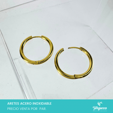 Load image into Gallery viewer, Arete Hoop MED Dorado 2.5cm Acero Inoxidable
