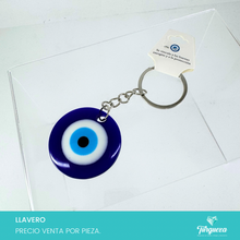 Cargar imagen en el visor de la galería, Llavero Ojo Azul Plateado
