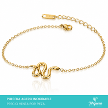 Load image into Gallery viewer, Pulsera Serpiente Dorado Acero Inoxidable
