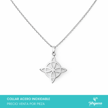 Cargar imagen en el visor de la galería, Collar Nudo Bruja Plateado Acero Inoxidable
