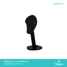 Load image into Gallery viewer, Exhibidor oreja para piercings CH negro
