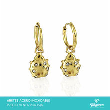 Load image into Gallery viewer, Arete Hoop Catarina Zirconias 2.5cm Acero Inoxidable
