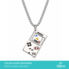 Cargar imagen en el visor de la galería, Collar Videojuego Plateado Acero Inoxidable
