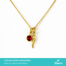 Cargar imagen en el visor de la galería, Collar Suerte Dorado Acero Inoxidable
