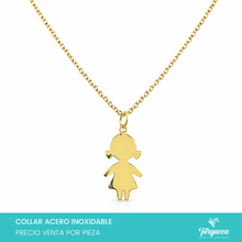 Cargar imagen en el visor de la galería, Collar Niña Dorado Acero Inoxidable
