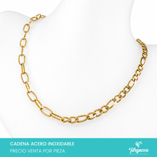 Load image into Gallery viewer, Cadena Forzada y Carter Dorado (45cm-7mm) Acero Inoxidable
