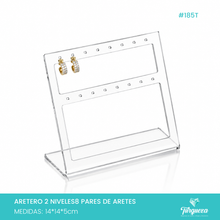 Load image into Gallery viewer, Exhibidor Aretero 2 Niveles transparente
