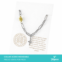 Cargar imagen en el visor de la galería, Collar San benito Cruz zirconia Acero Inoxidable
