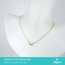 Cargar imagen en el visor de la galería, Collar X Zirconias Dorado Acero Inoxidable
