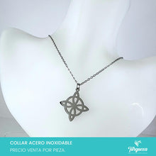 Cargar imagen en el visor de la galería, Collar Nudo Bruja Plateado Acero Inoxidable
