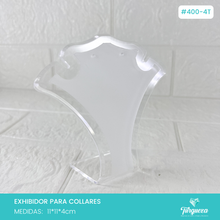 Cargar imagen en el visor de la galería, Exhibidor Cuello A CH Collar y Aretes Transparente Glass
