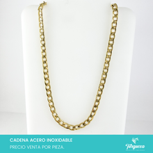 Load image into Gallery viewer, Cadena Cubana Alargada Dorada (70cm-8mm) Acero Inoxidable
