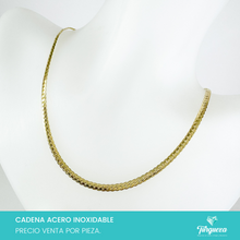 Load image into Gallery viewer, Cadena Cubana Planchada Dorada (45cm-4mm) Acero Inoxidable
