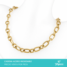 Load image into Gallery viewer, Cadena Frozada Dorado (45cm-8mm) Acero Inoxidable
