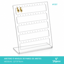 Cargar imagen en el visor de la galería, Exhibidor Aretero 5 niveles GDE Transparente
