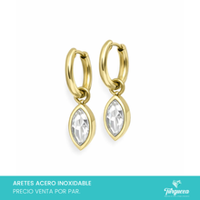 Load image into Gallery viewer, Arete Hoop Zirconia 2.5cm Dorado Acero Inoxidable
