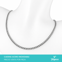 Load image into Gallery viewer, Cadena Cubana Plateado (45cm-3mm) Acero Inoxidable
