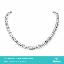 Load image into Gallery viewer, Cadena Cuadros Chunky Plateado (60cm-6mm) Acero Inoxidable
